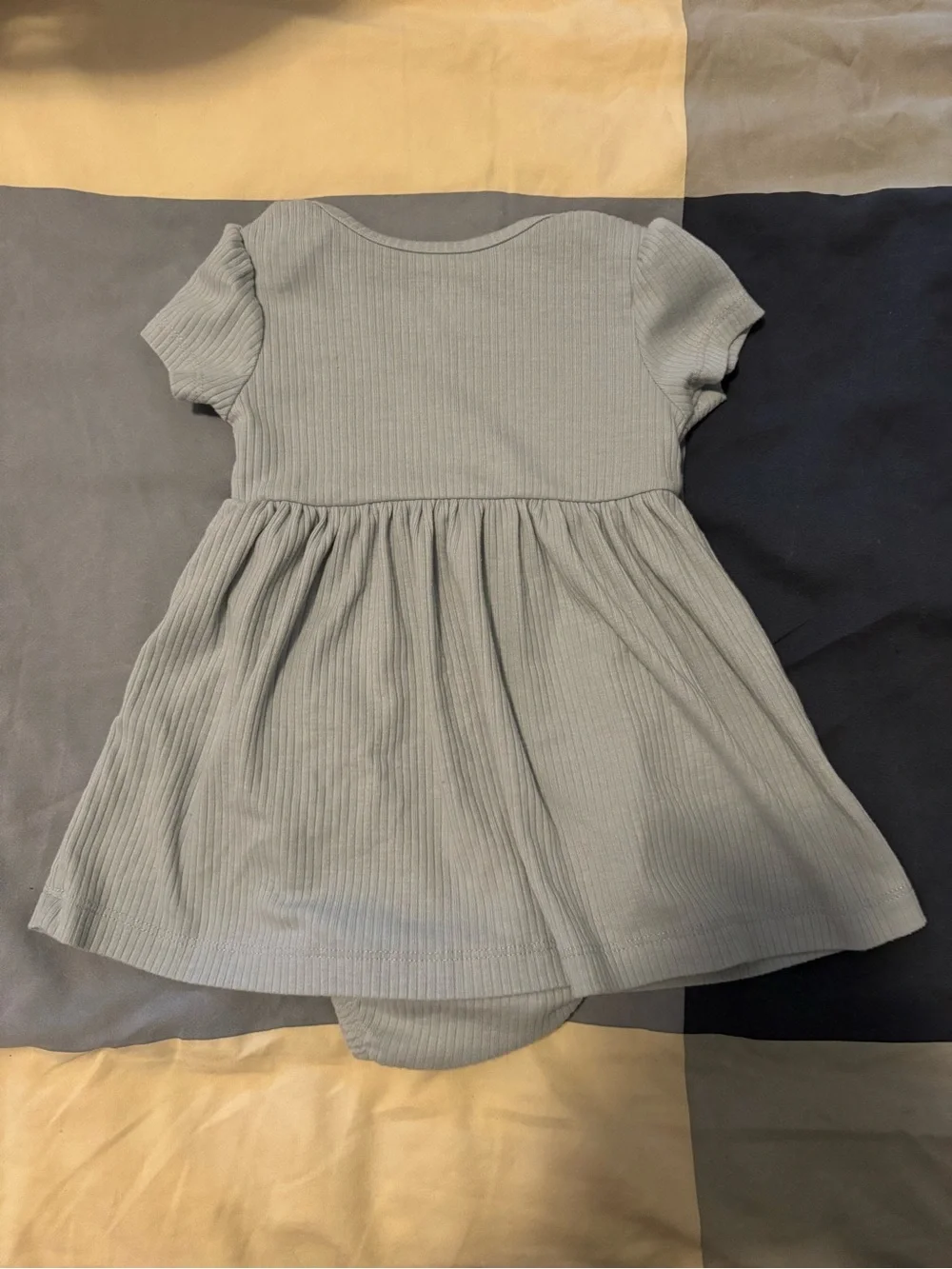 Carter's Sage Green Ribbed Dress with Frog Pocket Details